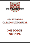 2003 DODGE NEON PL SPARE PARTS CATALOGUE MANUAL - PDF