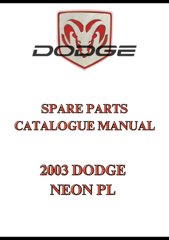 2003 DODGE NEON PL SPARE PARTS CATALOGUE MANUAL - PDF