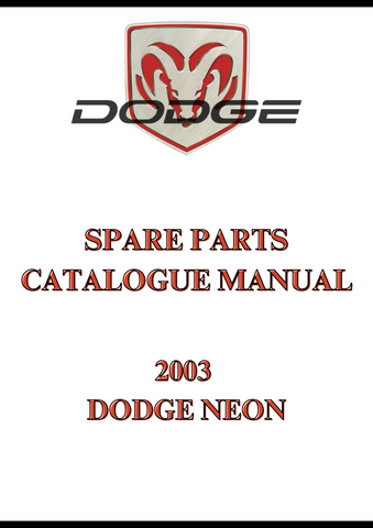 2003 DODGE NEON SPARE PARTS CATALOGUE MANUAL - PDF