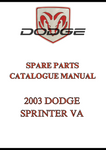 2003 DODGE SPRINTER VA SPARE PARTS CATALOGUE MANUAL - PDF