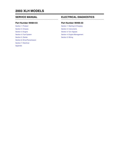 Unlock the full potential of your 2003 Harley-Davidson XLH Sportster with the comprehensive Electrical Diagnostic Service Manual (99484-03) in PDF format. This essential guide provides detailed troubleshooting techniques, wiring diagrams, and step-by-step instructions to help you diagnose and resolve electrical issues with confidence. Whether you're a seasoned mechanic or a DIY enthusiast, this manual is your go-to resource for maintaining the performance and reliability of your beloved motorcycle. Don't