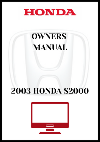 2003 HONDA S2000 OWNERS MANUAL - PDF