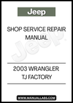REV UP YOUR DIY SKILLS WITH THE 2003 JEEP WRANGLER TJ FACTORY SHOP SERVICE REPAIR MANUAL. THIS COMPREHENSIVE GUIDE IS YOUR GO-TO RESOURCE FOR ALL MAINTENANCE AND REPAIR NEEDS, ENSURING YOUR JEEP REMAINS IN PEAK CONDITION. WITH DETAILED DIAGRAMS, STEP-BY-STEP INSTRUCTIONS, AND EXPERT TIPS, YOU'LL HAVE EVERYTHING YOU NEED TO TACKLE ANY PROJECT WITH CONFIDENCE.