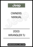 2003 JEEP WRANGLER TJ OWNERS MANUAL - PDF