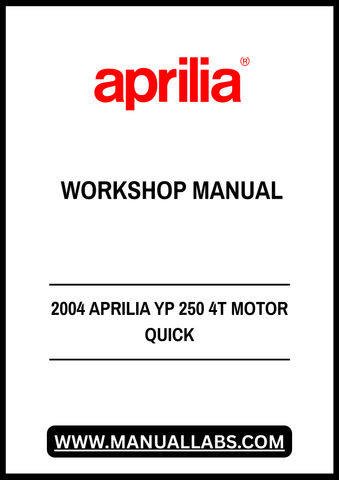 Unlock the full potential of your 2004 Aprilia YP 250 4T with our comprehensive Quick Workshop Manual in PDF format. This essential guide is designed for both novice and experienced mechanics, providing step-by-step instructions to help you tackle repairs and maintenance with confidence.