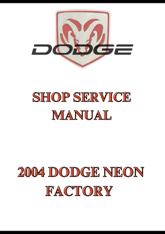 2004 DODGE NEON FACTORY SHOP SERVICE MANUAL - PDF