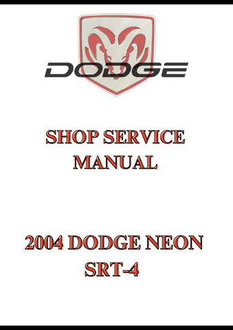 2004 DODGE NEON SRT-4 SHOP SERVICE MANUAL - PDF