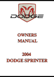 2004 DODGE SPRINTER OWNERS MANUAL - PDF