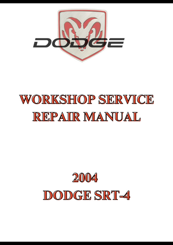 2004 DODGE SRT-4 WORKSHOP SERVICE REPAIR MANUAL - PDF