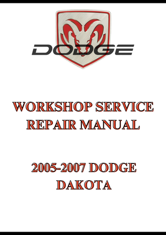 2005-2007 DODGE DAKOTA WORKSHOP SERVICE REPAIR MANUAL - PDF