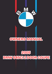  2005 BMW 645CI 2 DOOR COUPE OWNERS MANUAL - PDF