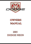 2005 DODGE NEON OWNERS MANUAL - PDF