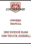 2005 DODGE RAM 3500 TRUCK (DIESEL) OWNERS MANUAL - PDF