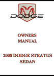 2005 DODGE STRATUS SEDAN OWNERS MANUAL - PDF