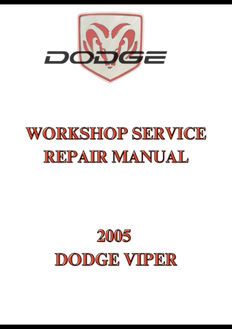 2005 DODGE VIPER WORKSHOP SERVICE REPAIR MANUAL - PDF