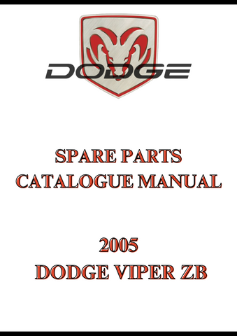 2005 DODGE VIPER ZB SPARE PARTS CATALOGUE MANUAL - PDF