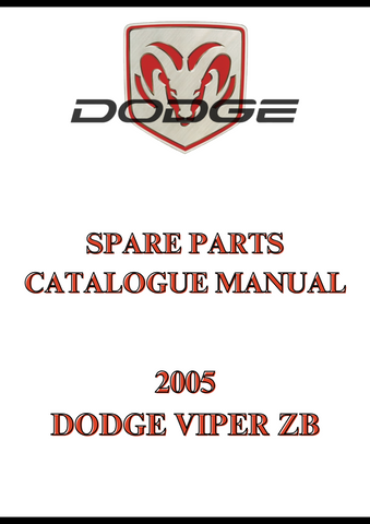 2005 DODGE VIPER ZB SPARE PARTS CATALOGUE MANUAL - PDF