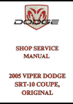 2005 VIPER DODGE SRT-10 COUPE, ORIGINAL SHOP SERVICE MANUAL - PDF