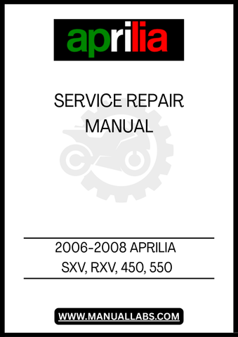 UNLOCK THE FULL POTENTIAL OF YOUR 2006-2008 APRILIA SXV AND RXV 450/550 WITH OUR COMPREHENSIVE SERVICE REPAIR MANUAL IN PDF FORMAT. THIS ESSENTIAL GUIDE IS DESIGNED TO PROVIDE YOU WITH DETAILED INSTRUCTIONS, DIAGRAMS, AND TROUBLESHOOTING TIPS, ENSURING THAT YOU CAN MAINTAIN AND REPAIR YOUR MOTORCYCLE WITH CONFIDENCE.