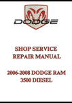 2006-2008 DODGE RAM 3500 DIESEL SHOP SERVICE REPAIR MANUAL - PDF