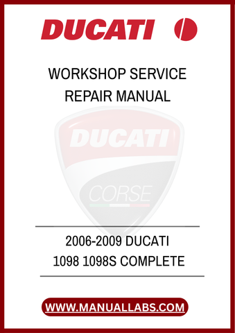 DON'T LET A LACK OF INFORMATION HOLD YOU BACK. INVEST IN THIS COMPLETE WORKSHOP SERVICE REPAIR MANUAL TODAY AND EMPOWER YOURSELF TO MAINTAIN YOUR DUCATI 1098 OR 1098S LIKE