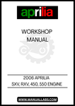 UNLOCK THE FULL POTENTIAL OF YOUR 2006 APRILIA SXV AND RXV 450/550 WITH OUR COMPREHENSIVE ENGINE WORKSHOP MANUAL IN PDF FORMAT. THIS ESSENTIAL GUIDE IS DESIGNED FOR BOTH SEASONED MECHANICS AND DIY ENTHUSIASTS, PROVIDING DETAILED INSIGHTS INTO THE ENGINE'S INNER WORKINGS, MAINTENANCE PROCEDURES, AND TROUBLESHOOTING TIPS.