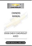 2006 CHEVY CHEVROLET AVEO OWNERS MANUAL - PDF