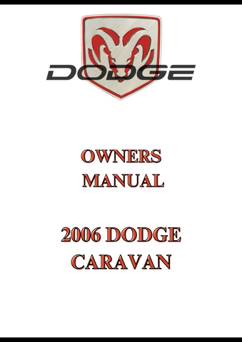2006 DODGE CARAVAN OWNERS MANUAL - PDF
