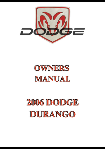 2006 DODGE DURANGO OWNERS MANUAL - PDF