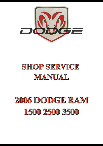 2006 DODGE RAM 1500 2500 3500 SHOP SERVICE MANUAL - PDF