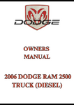 2006 DODGE RAM 2500 TRUCK (DIESEL) OWNERS MANUAL - PDF