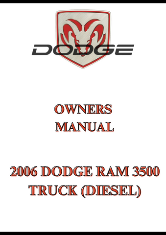 2006 DODGE RAM 3500 TRUCK (DIESEL) OWNERS MANUAL - PDF
