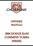 2006 DODGE RAM CUMMINS TURBO DIESEL OWNERS MANUAL - PDF