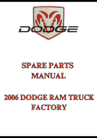 2006 DODGE RAM TRUCK FACTORY SPARE PARTS MANUAL - PSDF