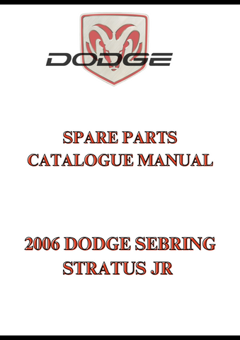 2006 DODGE SEBRING STRATUS JR SPARE PARTS CATALOGUE MANUAL - PDF