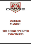 2006 DODGE SPRINTER CAB CHASSIS OWNERS MANUAL - PDF
