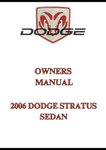 2006 DODGE STRATUS SEDAN OWNERS MANUAL - PDF
