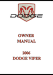 2006 DODGE VIPER OWNERS MANUAL - PDF