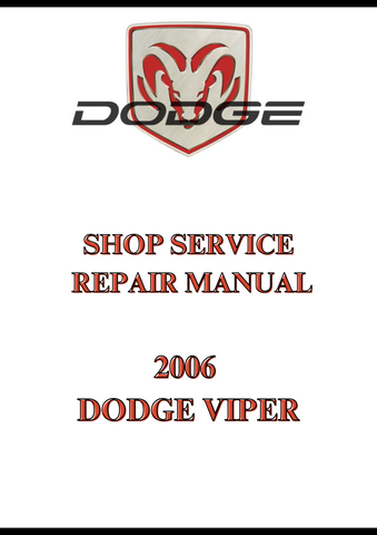 2006 DODGE VIPER SHOP SERVICE REPAIR MANUAL - PDF