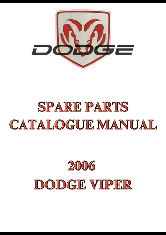 2006 DODGE VIPER SPARE PARTS CATALOGUE MANUAL - PDF