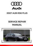 The 2007 Audi RS6 Plus Service Repair Manual is a comprehensive guide designed to assist technicians and Audi owners in maintaining, repairing, and troubleshooting the various systems of the 2007 Audi RS6 Plus.