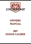 2007 DODGE CALIBER OWNERS MANUAL - PDF