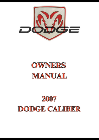 2007 DODGE CALIBER OWNERS MANUAL - PDF