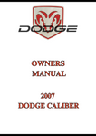 2007 DODGE CALIBER OWNERS MANUAL - PDF