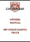 2007 DODGE DAKOTA TRUCK OWNERS MANUAL - PDF