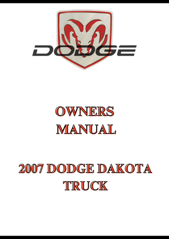 2007 DODGE DAKOTA TRUCK OWNERS MANUAL - PDF