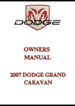 2007 DODGE GRAND CARAVAN OWNERS MANUAL - PDF