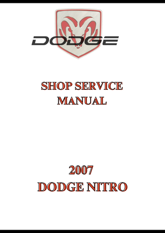 2007 DODGE NITRO SHOP SERVICE MANUAL - PDF