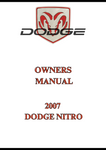 2007 DODGE NITRO OWNERS MANUAL - PDF