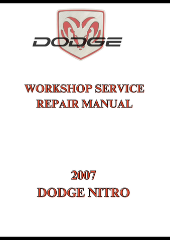 2007 DODGE NITRO WORKSHOP SERVICE REPAIR MANUAL - PDF